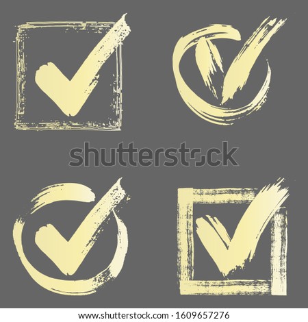 Tick icon set in flat style. Confirm tick mark icons set. Check mark Icon Outline Vector Logo Template. Vector illustration.