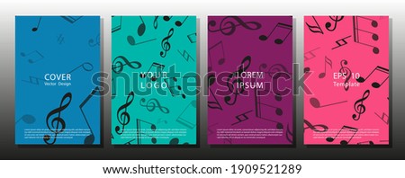 Music notes vector background. Vector illustration.  Mensural musical notation. live music concept.