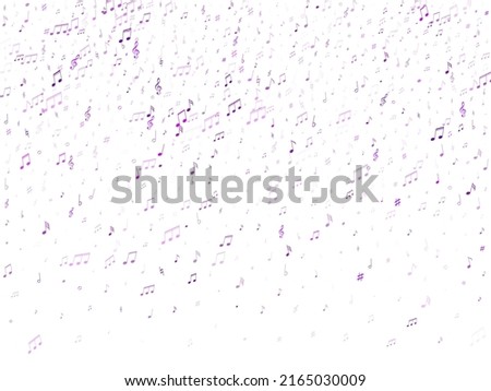 Musical notes symbols flying vector background. Notation melody record classic clip art. Guitar instrument tune background. Violet melody sound notation. Photo stock © 