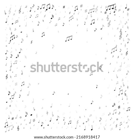 Musical notes symbols flying vector background. Notation melody record clip art. Tune composition background. Grey scale melody sound notation. Photo stock © 