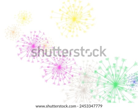 Magic shining cyan blue pink gold flying stars isolated on white border. Eminent festive overlay template. Fair vector illustration.
