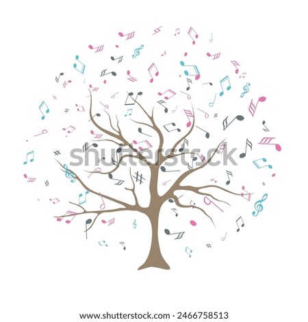 vector illustration of tree with musical notes for audio media concepts and designs vector illustration of tree with musical notes for audio media concepts and designs Musical Tree. Vector