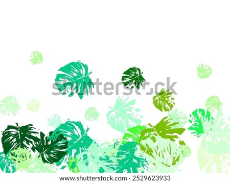 background of leaves fluttering in the wind vector illustration Spring foliage dancing on yellow green background. 