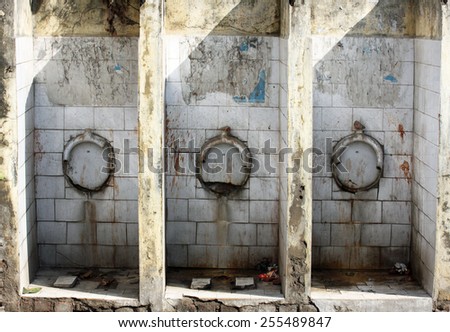 Old Indian urinoir men toilets