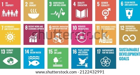 Sustainable Development Goals. Vector of the world objectives.