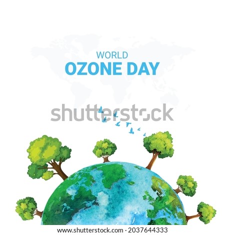 International Day for the Preservation of the Ozone Layer, world map vector design concept.