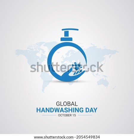 Globa Handwashing day, hand washing bottle concept design for banner, poster, vector art.