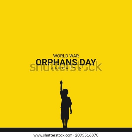 World war orphans day. child raised his hand design for banner, poster,art. 商業照片 © 