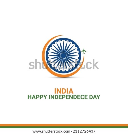 Flying air craft with wheel design concept.  Indian independence day, for poster, banner vector illustration 144