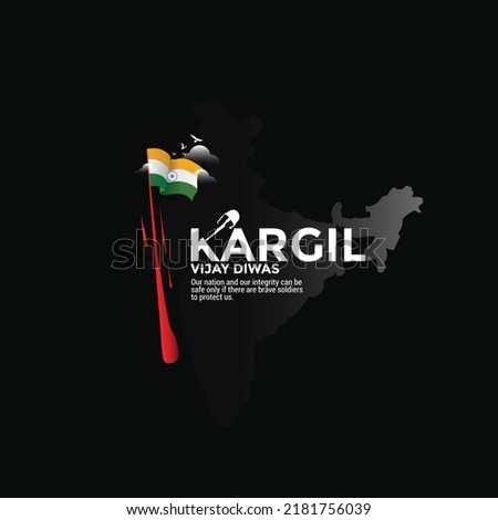 kargil vijay diwas. People remembering and celebrating victory day of Indian army. 3D illustration 