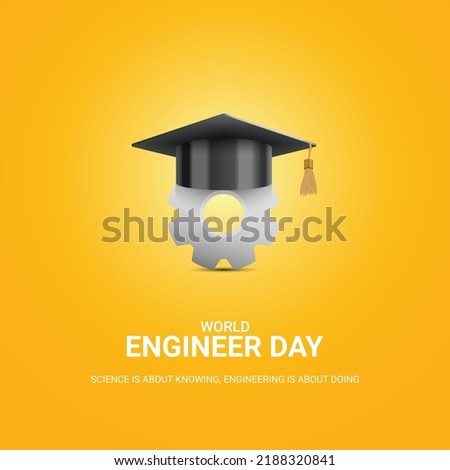 World Engineer day, 3D Illustrations.  