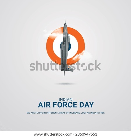 Indian air force day. Air force day creative design for banner, poster 3D Illustration.