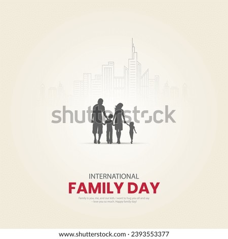 Global Family Day. Creative Global Family Day Design For Social Media post. Family Day 3D Illustration.