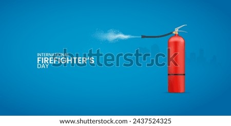 International Fire fighter day, fire extinguisher, Firefighting and Rescue, Creative Design for social media banner, poster, vector illustration.