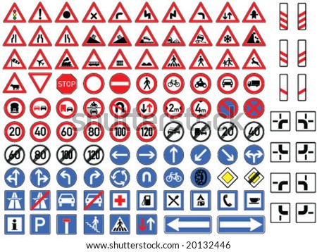 traffic signs collection vector