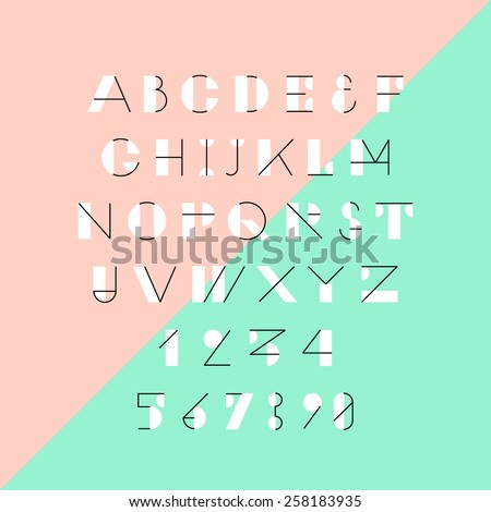 Modern trendy geometric font. High quality vector design element. Stock fotó © 