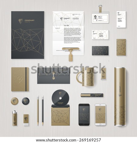 Vector modern corporate identity template. High quality design element