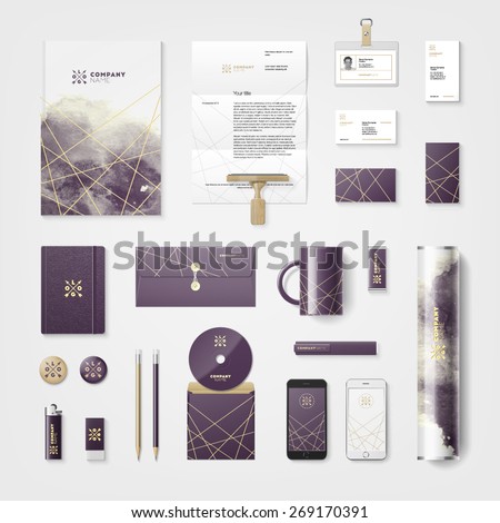 Trendy watercolor cross processing corporate identity template. High quality vector design element