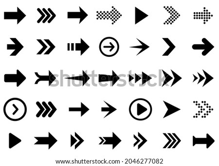 Set of black arrow icons. Arrow icon. Vector collection of arrows. cursor. Modern simple arrow. Illustration of set of arrows. Vector collection of arrows. Arrows. cursor. Modern simple arrow.
