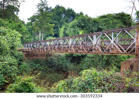 old iron bridge in the forest