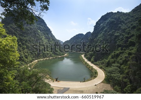 Similar – Image, Stock Photo Lake Tuyet Tinh Coc near Ninh Binh, Vietnam