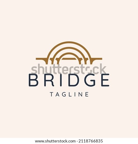 bridge logo vector icon illustration line outline monoline
