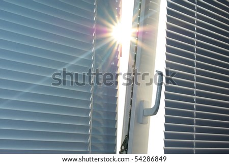 Sun through the window. Element of design.