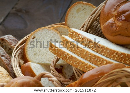 Sliced handmade bread