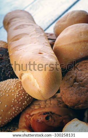 Baguette and handmade bread