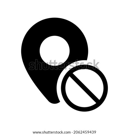 disable location icon or logo isolated sign symbol vector illustration - high quality black style vector icons