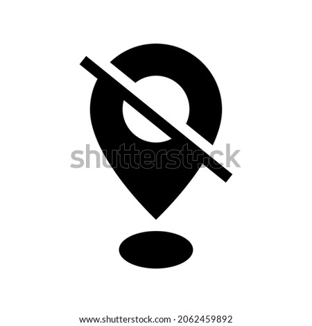 disable location icon or logo isolated sign symbol vector illustration - high quality black style vector icons