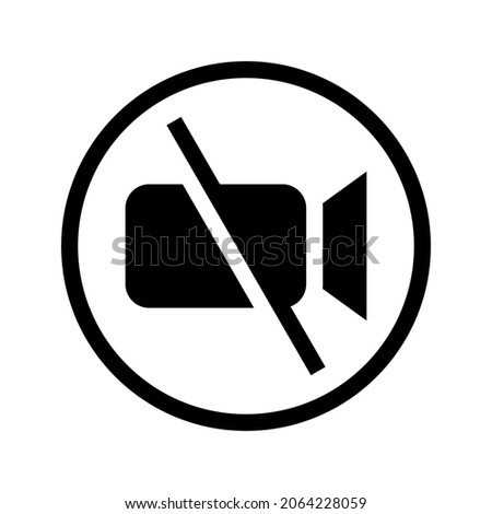 video disable icon or logo isolated sign symbol vector illustration - high quality black style vector icons
