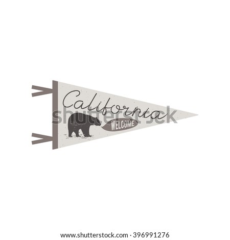 Adventure pennant. Welcome to California flag pendant. 
