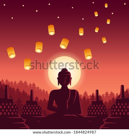 Vector illustration of Vesak festival