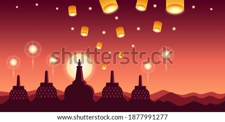 Vector illustration of Vesak festival