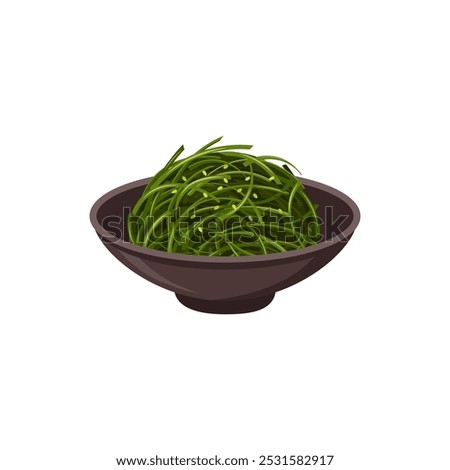 Japanese chuka wakame salad isolated in white.