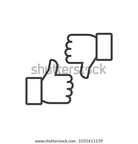 Thumbs up and thumbs down. Vector line icon ストックフォト © 