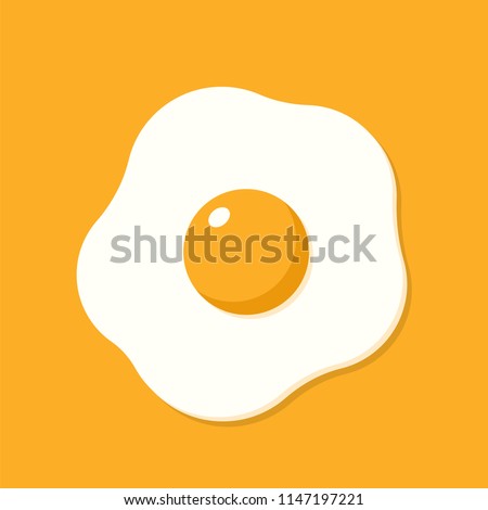 Fried egg. Vector illustration in cartoon flat style