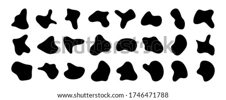 Set of abstract organic shapes. 24 abstract organic blobs. Vector collection Stok fotoğraf © 