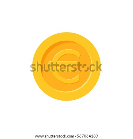 Euro coin vector icon