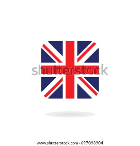 The Union Jack in square form. Vector icon. National flag of the United Kingdom