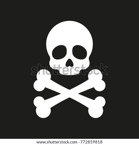 Skull and crossbones. Vector icon