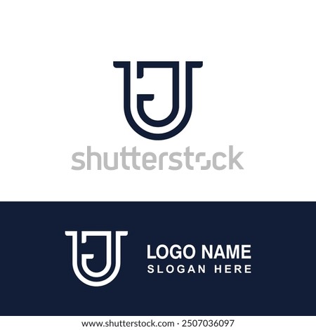 Simple UJ or JU logo template.