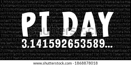 Happy PI day, 14 march, Pythagoras mathematical numbers series ( 3.14 3,14 ) symbol. Fun vector. Ratios letters formula structure.  Digits number.
