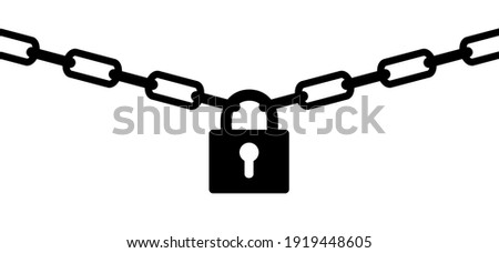 Silhouette chain with lock. Concept of protection. Vector chains icon. Padlock icons. closed lock, opened lock, keyhole. Close or open padlocks (key, Pin code, password. Access security lock) Banner