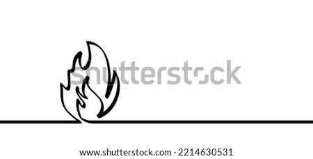 Cartoon house, home or work flame line pattern. Fire logo or symbol. Business concept. Vector flames icon or symbol. Burn, ablaze logo. Drawing flaming line. gas tap closed, Climate crisis.