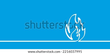 Cartoon gas burner flame line pattern. Fire logo or symbol. Business concept. Vector flames icon or symbol. Burn, ablaze logo. Drawing flaming line. gas tap closed, Climate crisis. 