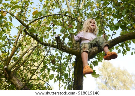 Similar – Image, Stock Photo Child playing with tree