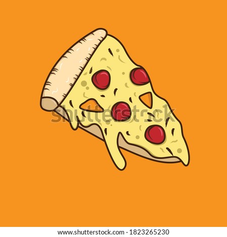 Pizza illustration junk food. good to use for your promotional business, background and etc