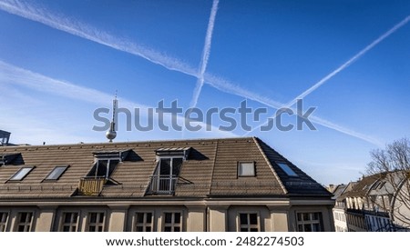 Similar – Foto Bild Der Himmel über Berlin im Abendlicht mit schönen Wolken und Fernsehtürmchen